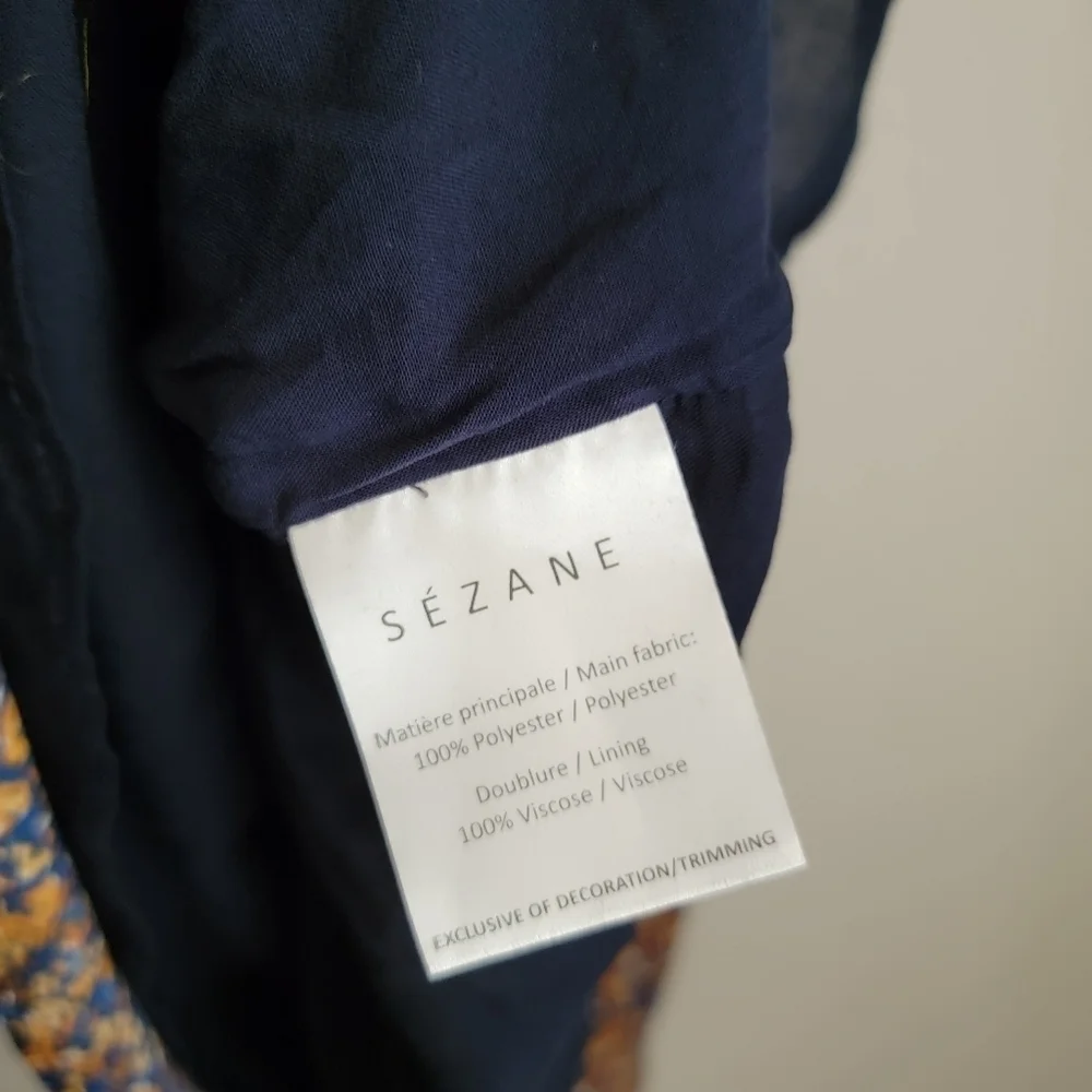 Sezane Ambroise Dress in Marine Flowers size 36 NWT